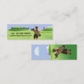 Fun Personalized Golfer op golfbaan Mini Visitekaartje (Voorkant / Achterkant)