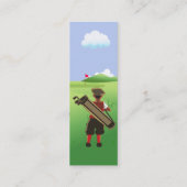 Fun Personalized Golfer op golfbaan Mini Visitekaartje (Achterkant)