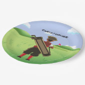 Fun Personalized Golfer op golfbaan Papieren Bordje (Gekanteld)