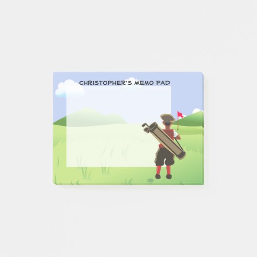 Fun Personalized Golfer op golfbaan Post-it® Notes (Voorkant)