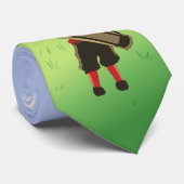 Fun Personalized Golfer op golfbaan Stropdas (Opgerold)