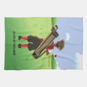 Fun Personalized Golfer op golfbaan Theedoek (Horizontaal)