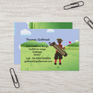 Fun Personalized Golfer op golfbaan Visitekaartje