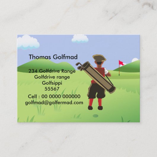 Fun Personalized Golfer op golfbaan Visitekaartje (Voorkant)