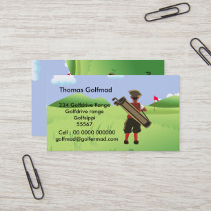 Fun Personalized Golfer op golfbaan Visitekaartje