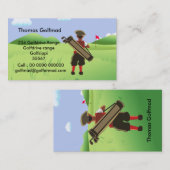 Fun Personalized Golfer op golfbaan Visitekaartje (Voorkant / Achterkant)