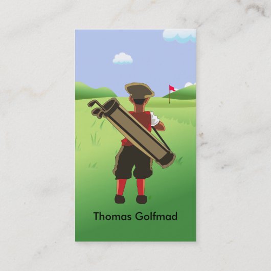 Fun Personalized Golfer op golfbaan Visitekaartje (Achterkant)