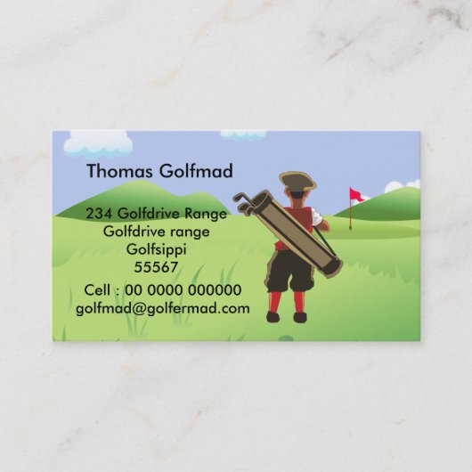 Fun Personalized Golfer op golfbaan Visitekaartje (Voorkant)