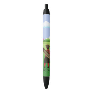 Fun Personalized Golfer op golfbaan Zwarte Inkt Pen
