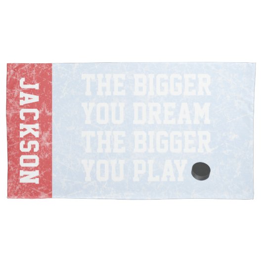 Fun Personalized Ice Hockey Inspirerend Quote Kussensloop (Voorkant-Links)