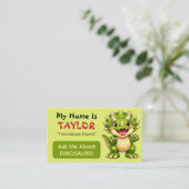 Fun Personalized Kids Dinosaur Theme Contactkaartje (Staand voorkant)