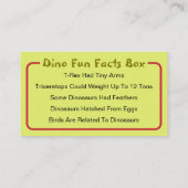 Fun Personalized Kids Dinosaur Theme Contactkaartje (Achterkant)