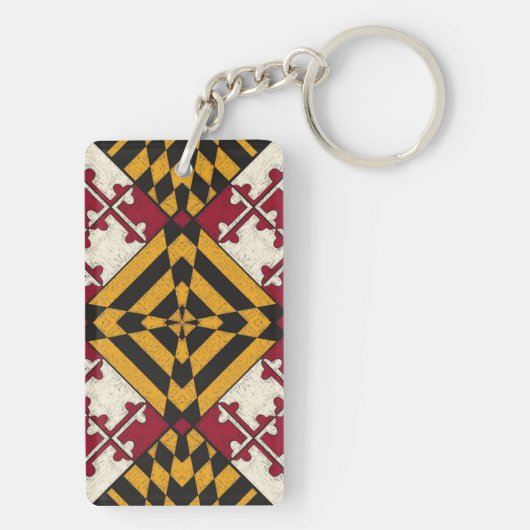 Fun Personalized Maryland Flag Graphic Sleutelhang Sleutelhanger (achterkant)