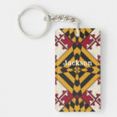 Fun Personalized Maryland Flag Graphic Sleutelhang Sleutelhanger (Voorkant)