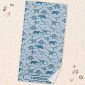 Fun Personalized Name Dinosaur Pattern Strandlaken