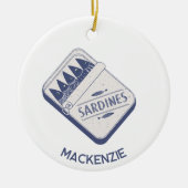 Fun Personalized Name Sardine Tin Keramisch Ornament (Voorkant)