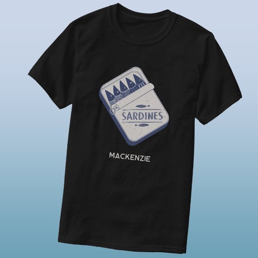 Fun Personalized Name Sardine Tin T-shirt