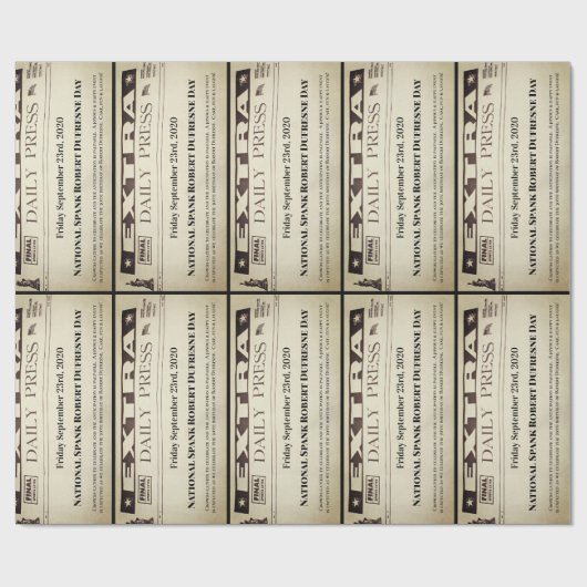 Fun Personalized Newspaper Cadeaupapier (Vlak)