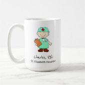 Fun Personalized Nurse Doctor Illustration Cartoon Koffiemok (Links)