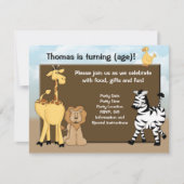 Fun Personalized Oerwoud Birthday Party Invitation Kaart (Voorkant)