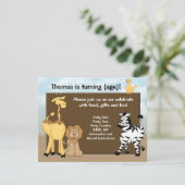 Fun Personalized Oerwoud Birthday Party Invitation Kaart (Staand voorkant)