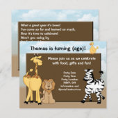 Fun Personalized Oerwoud Birthday Party Invitation Kaart (Voorkant / Achterkant)