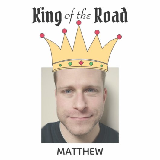 Fun Personalized Road King Crown Foto Sticker (Voorkant)