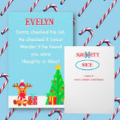 Fun Personalized Santa List Christmas Card Kaart