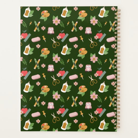 Fun Personalized School Teacher Pattern Planner (Achterkant)