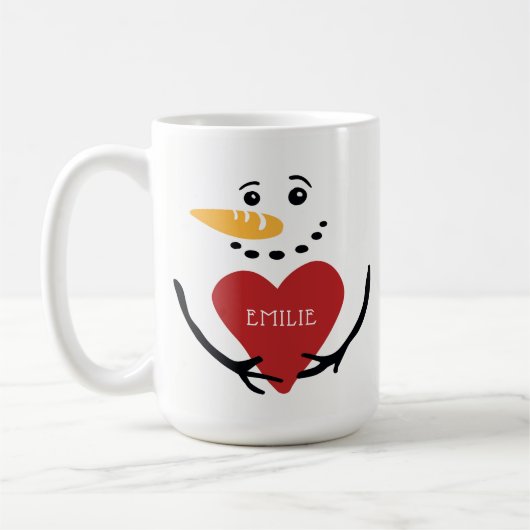 Fun Personalized Snowman Coffee Mok (Links)