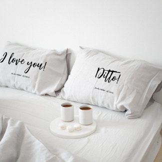 Fun Personalized Typography Couples Pillow case Kussensloop
