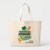 Fun Personated Data Manager SPREADSHEET NINJA Grote Tote Bag (Voorkant)