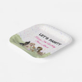 Fun Personated Pink Puppy Dog Birthday Papieren Bordje (Gebogen)