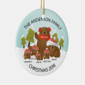 Fun - persoonlijke familie met 6 Beren kerstmis Keramisch Ornament (Rechts)