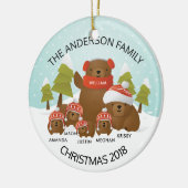 Fun - persoonlijke familie met 6 Beren kerstmis Keramisch Ornament (Links)