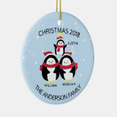 Fun - persoonlijke familie van 3 pinguïns kerstmis keramisch ornament (Rechts)