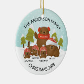 Fun - persoonlijke familie van 5 Beren Kerstmis Keramisch Ornament (Rechts)