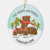 Fun - persoonlijke familie van 5 Beren Kerstmis Keramisch Ornament (Links)