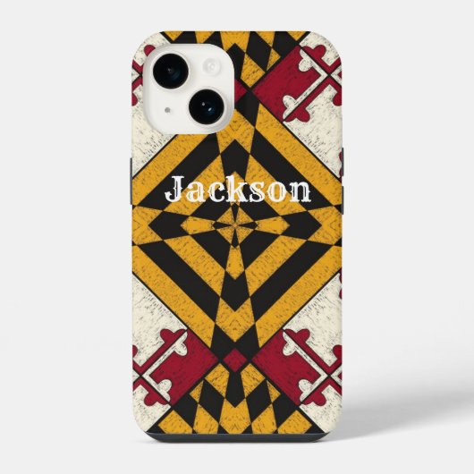 Fun Persoonlijke iPhone Case Maryland Flag Grafisc Hoesje (Achterkant)