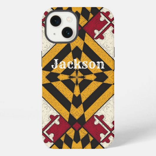 Fun Persoonlijke iPhone Case Maryland Flag Grafisc Hoesje (Achterkant)