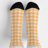 Fun perzik sinaasappel gingham prepply plaid gecon sokken (Top)