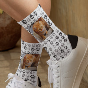 Fun Pet-foto past Dog Cat Paw-afdrukken aan Sokken