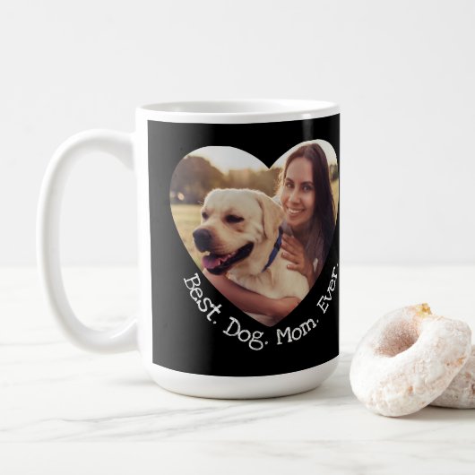 Fun Pet Foto Personaliseert Beste hond Mam Ooit Ha Koffiemok (Met donut)