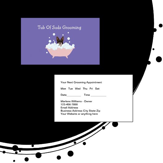 Fun Pet Grooming Appointing Visitekaartjes
