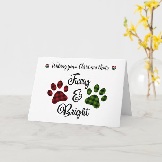 Fun Pet Paws Dog Cat Kerstfeestdag Greliday Kaart (Gele Bloem)