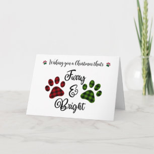 Fun Pet Paws Dog Cat Kerstfeestdag Greliday Kaart