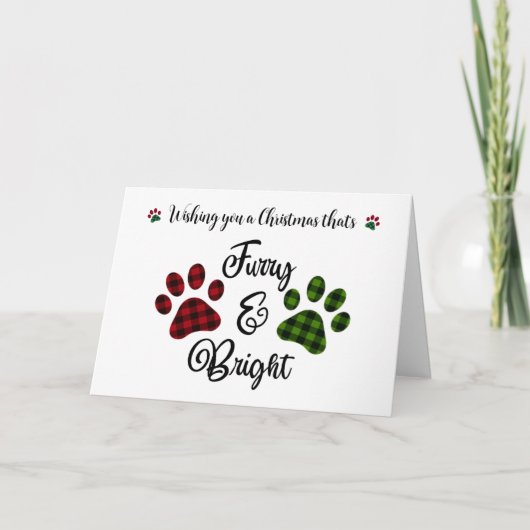 Fun Pet Paws Dog Cat Kerstfeestdag Greliday Kaart (Voorkant)