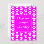 Fun Pet Paws Dogs zijn Mensen met vier benen in ro Briefkaart (Voorkant / Achterkant)