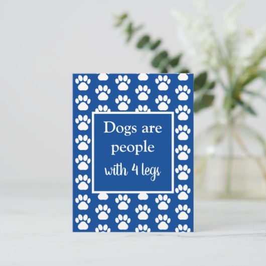 Fun Pet Paws Dogs zijn Mensen met vier legende in  Briefkaart (Staand voorkant)