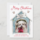 Fun Pet Photo Dog Merry Kerstmis Feestdagenkaart (Voorkant)